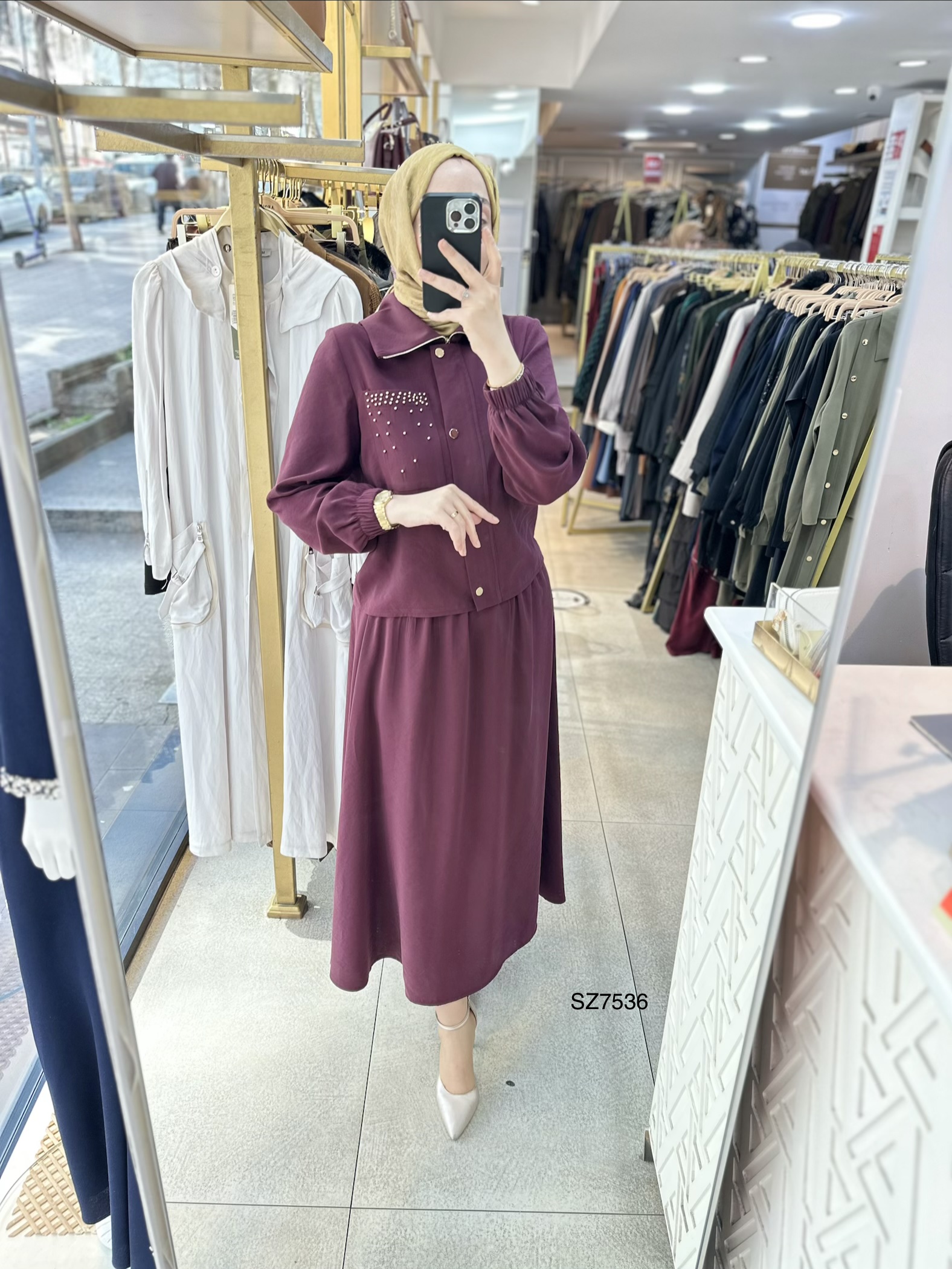 SZ7536 Taş Detaylı Etekli Takım - Görsel 5