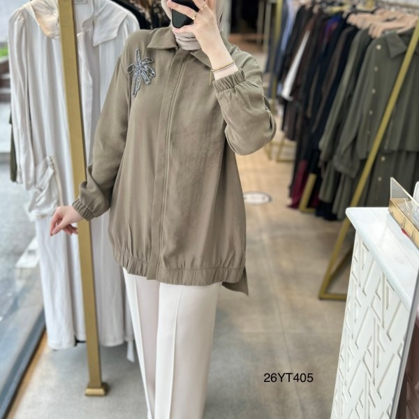 26YT405 Armine Trend Çiçekli Tunik - Görsel 1