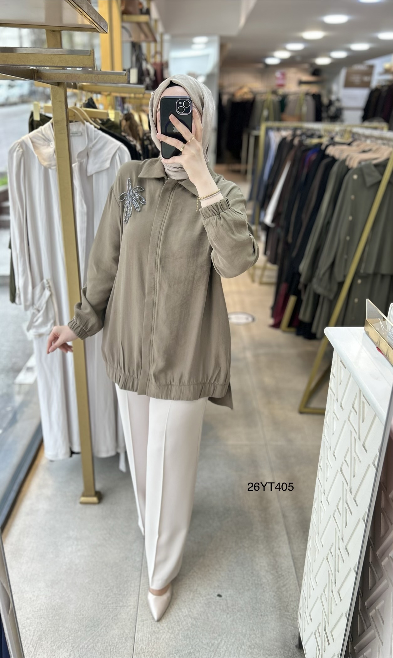 26YT405 Armine Trend Çiçekli Tunik - Görsel 1