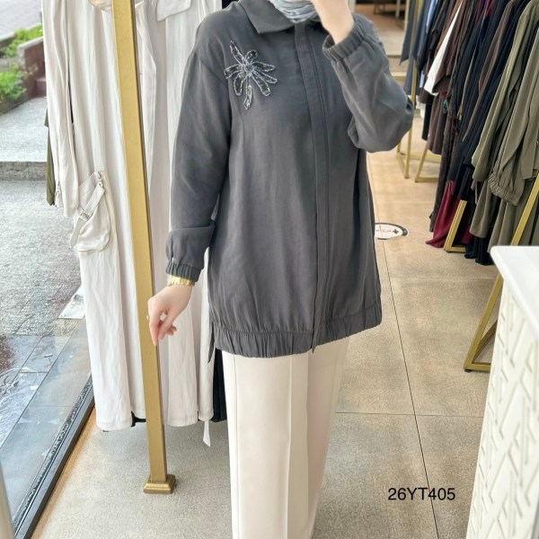 26YT405 Armine Trend Çiçekli Tunik - Görsel 6