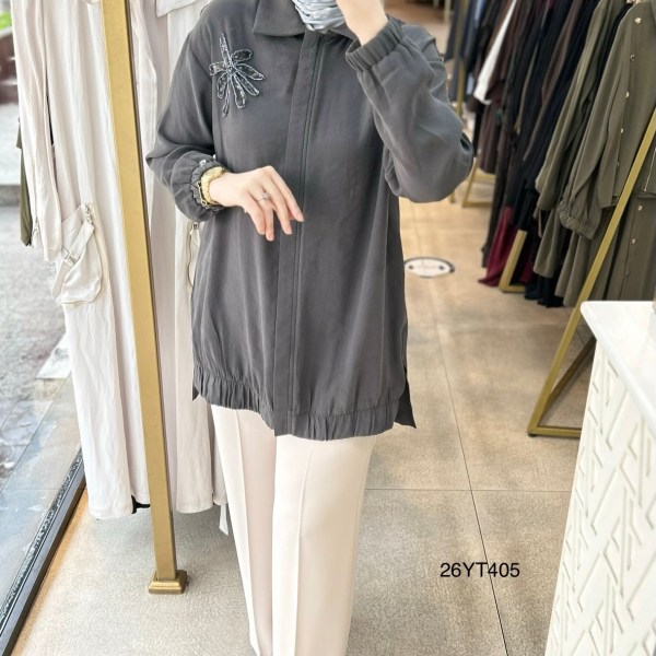 26YT405 Armine Trend Çiçekli Tunik - Görsel 7