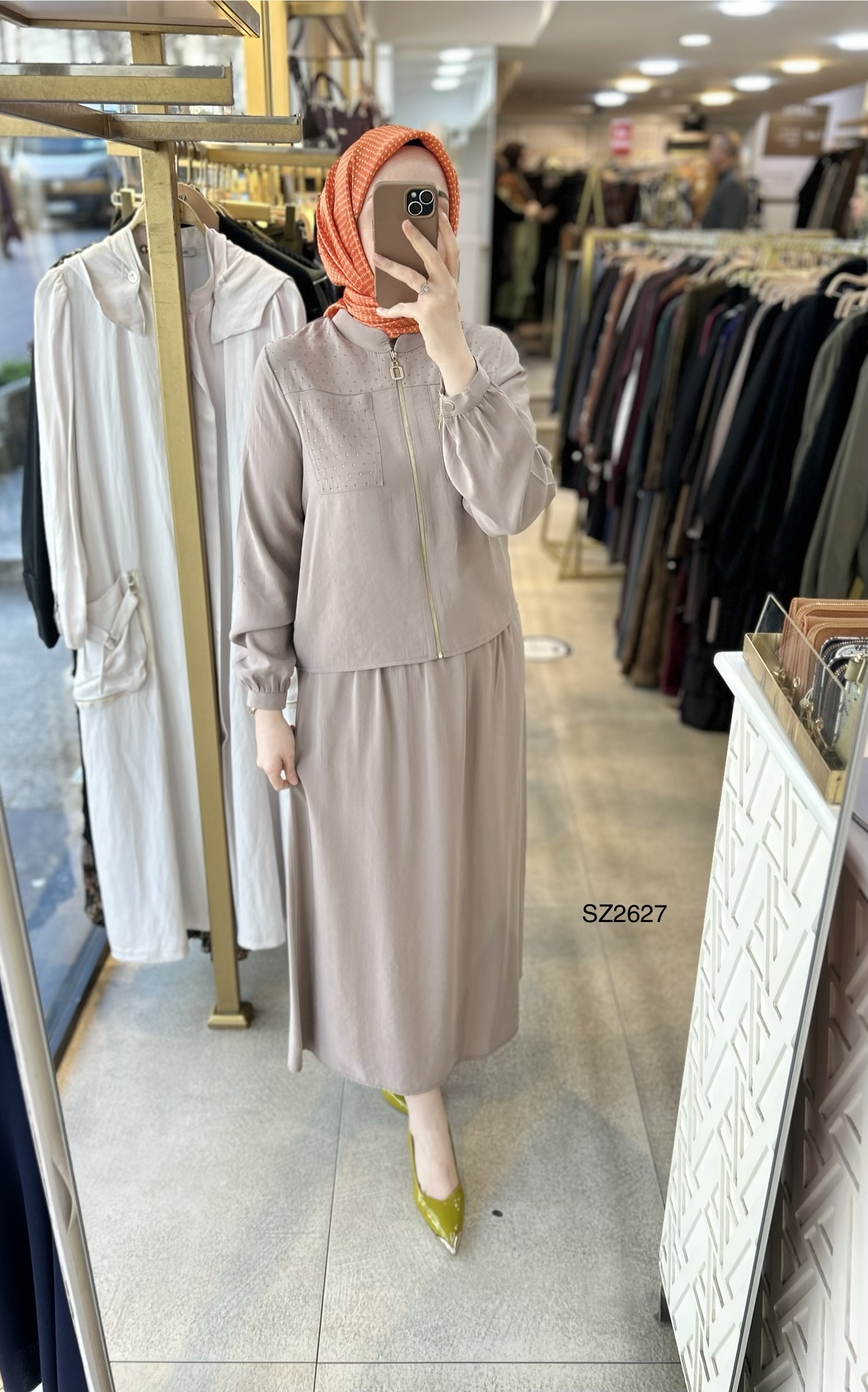 SZ2627 Selma Zaferoğlu Taşlı Fermuarlı Takım - Görsel 26