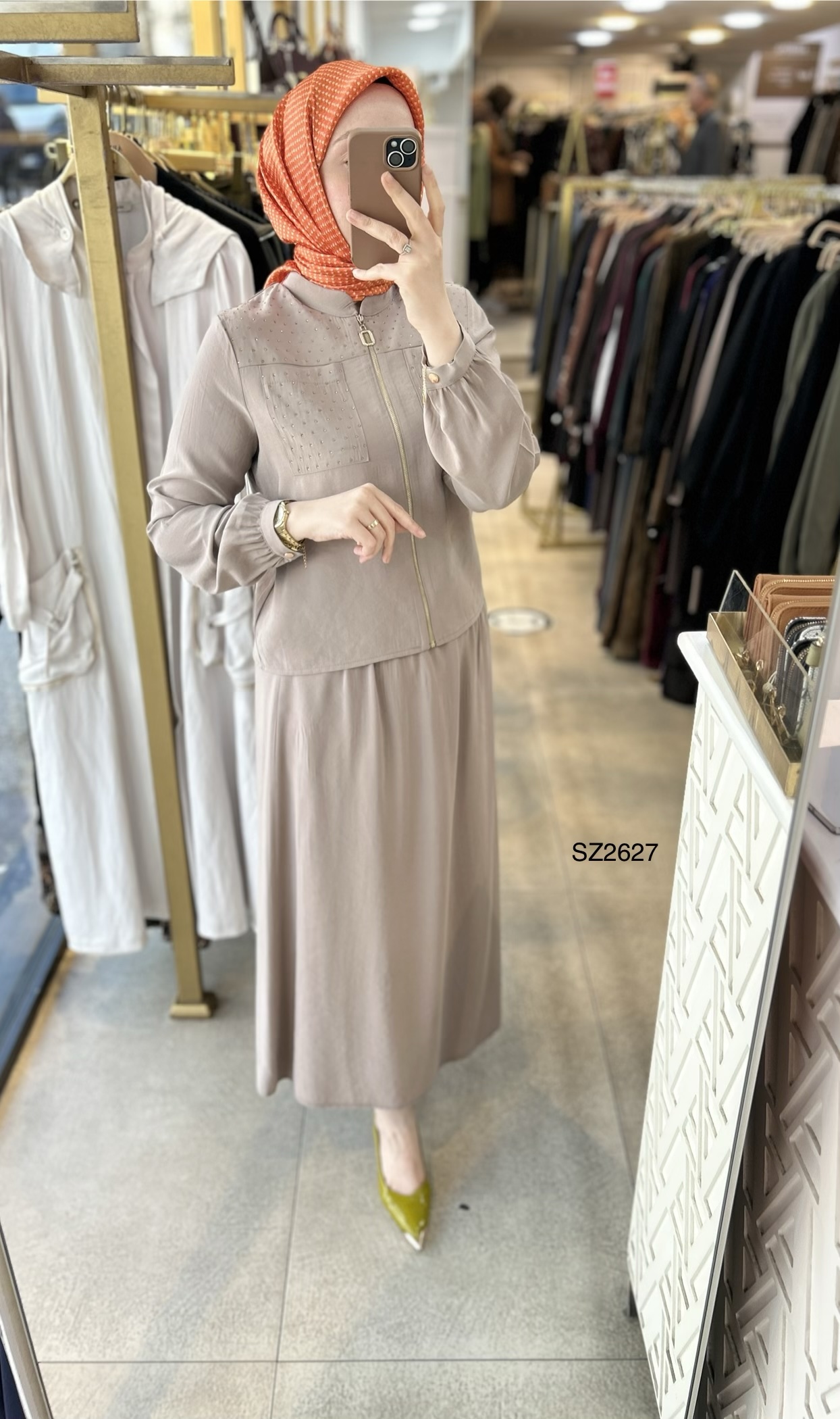 SZ2627 Selma Zaferoğlu Taşlı Fermuarlı Takım - Görsel 24