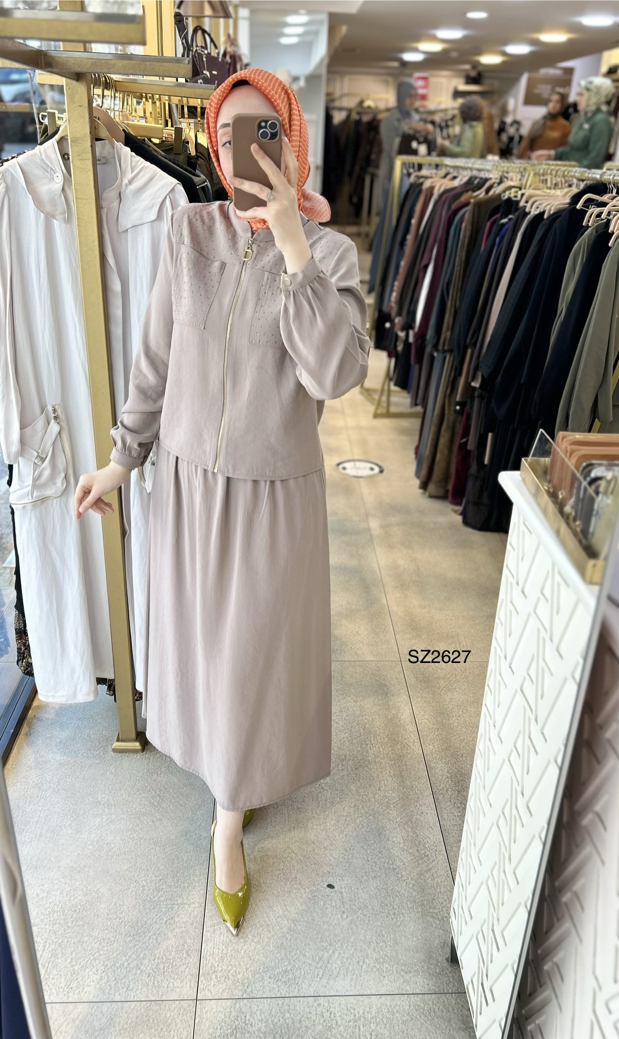 SZ2627 Selma Zaferoğlu Taşlı Fermuarlı Takım - Görsel 25