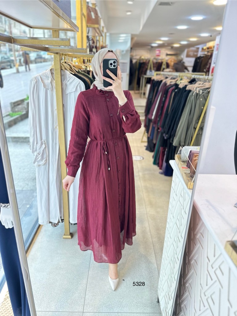 5328 Belden Bağlamalı Elbise