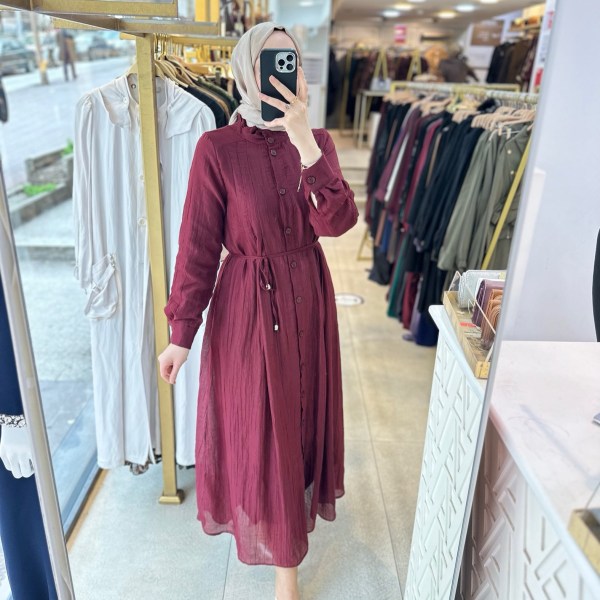 5328 Belden Bağlamalı Elbise - Görsel 3
