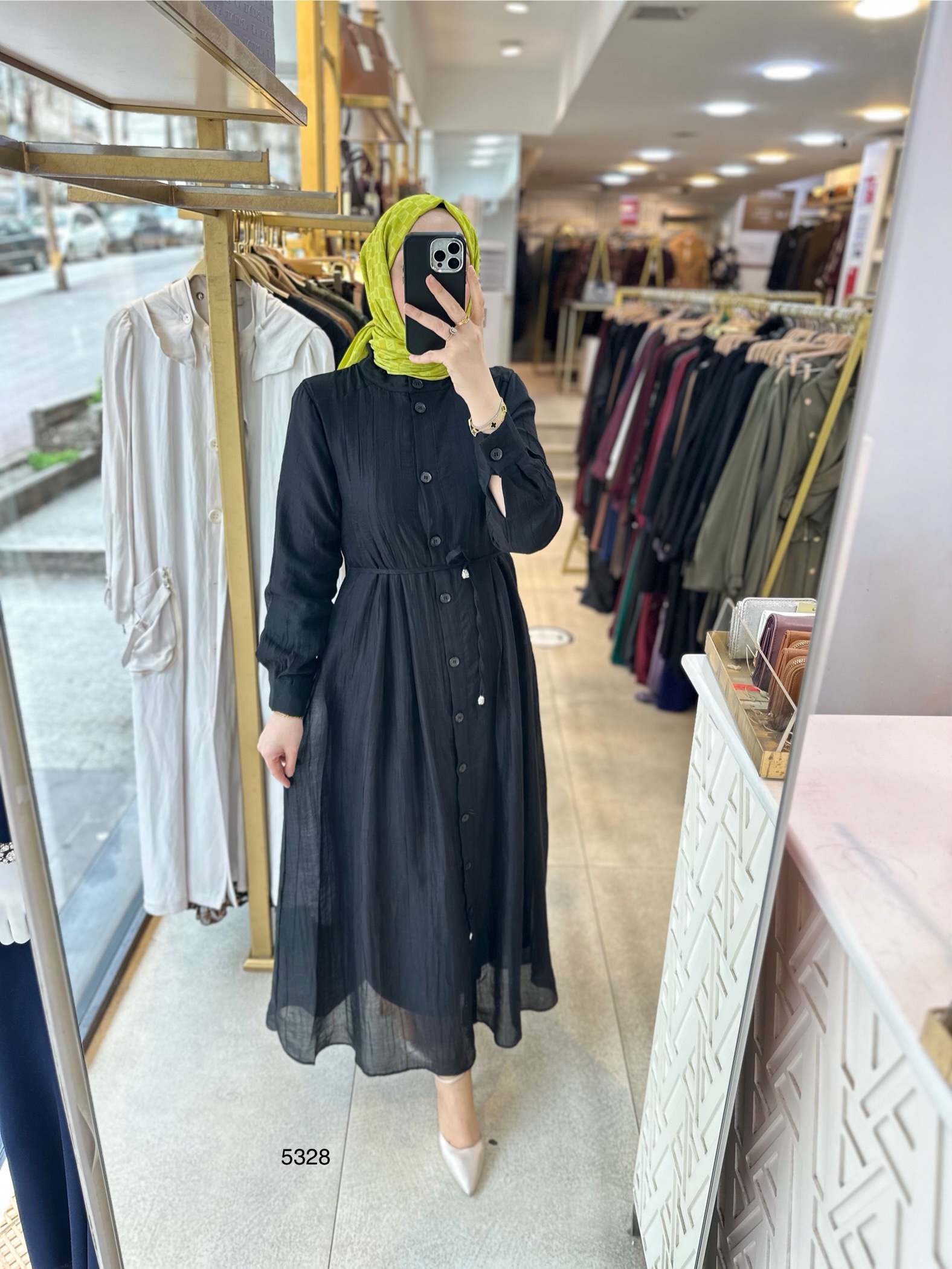 5328 Belden Bağlamalı Elbise - Görsel 4