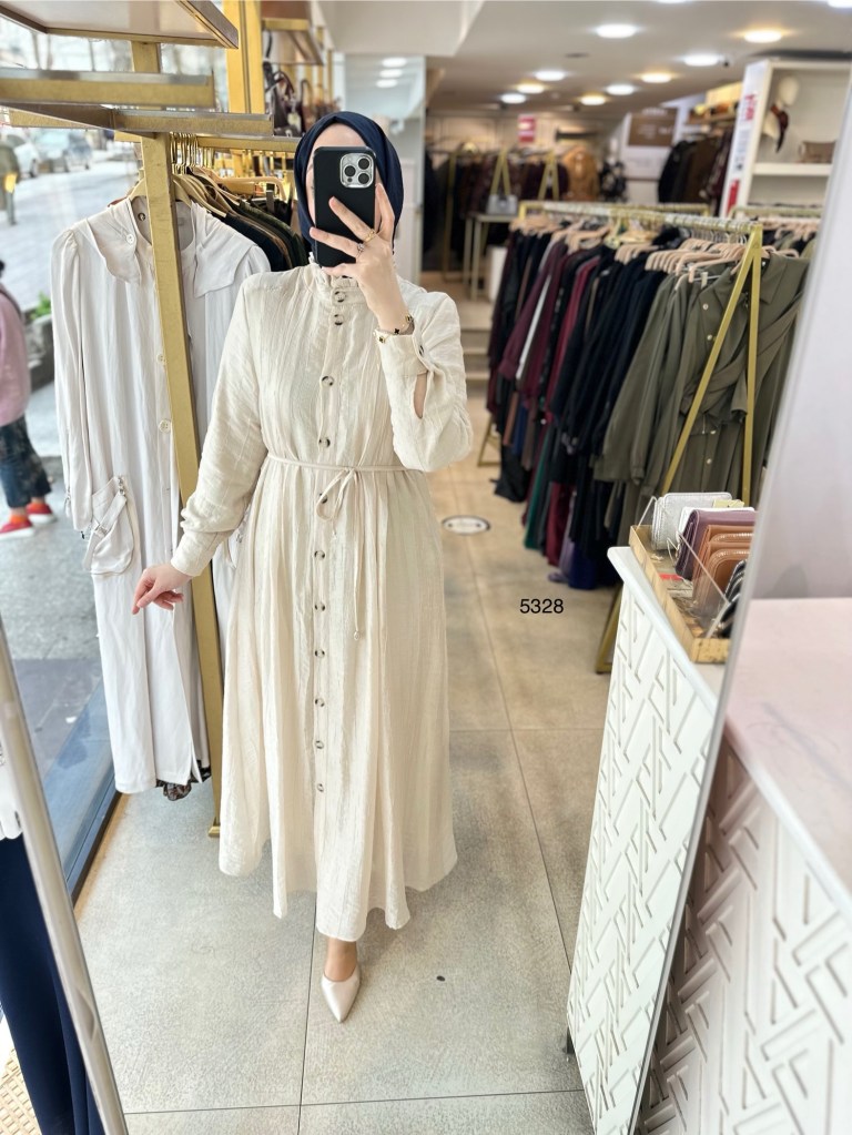 5328 Belden Bağlamalı Elbise
