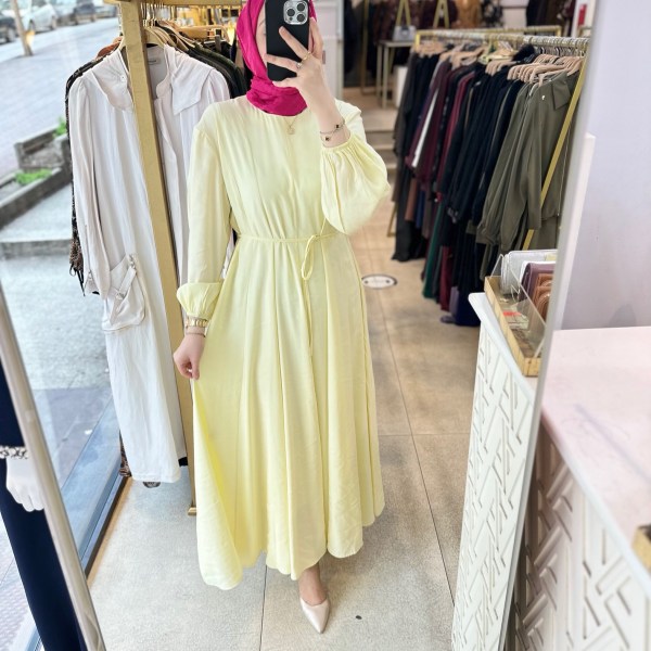 4089 Bel Bağlamalı Elbise - Görsel 16