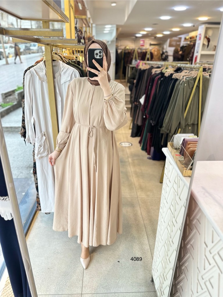 4089 Bel Bağlamalı Elbise