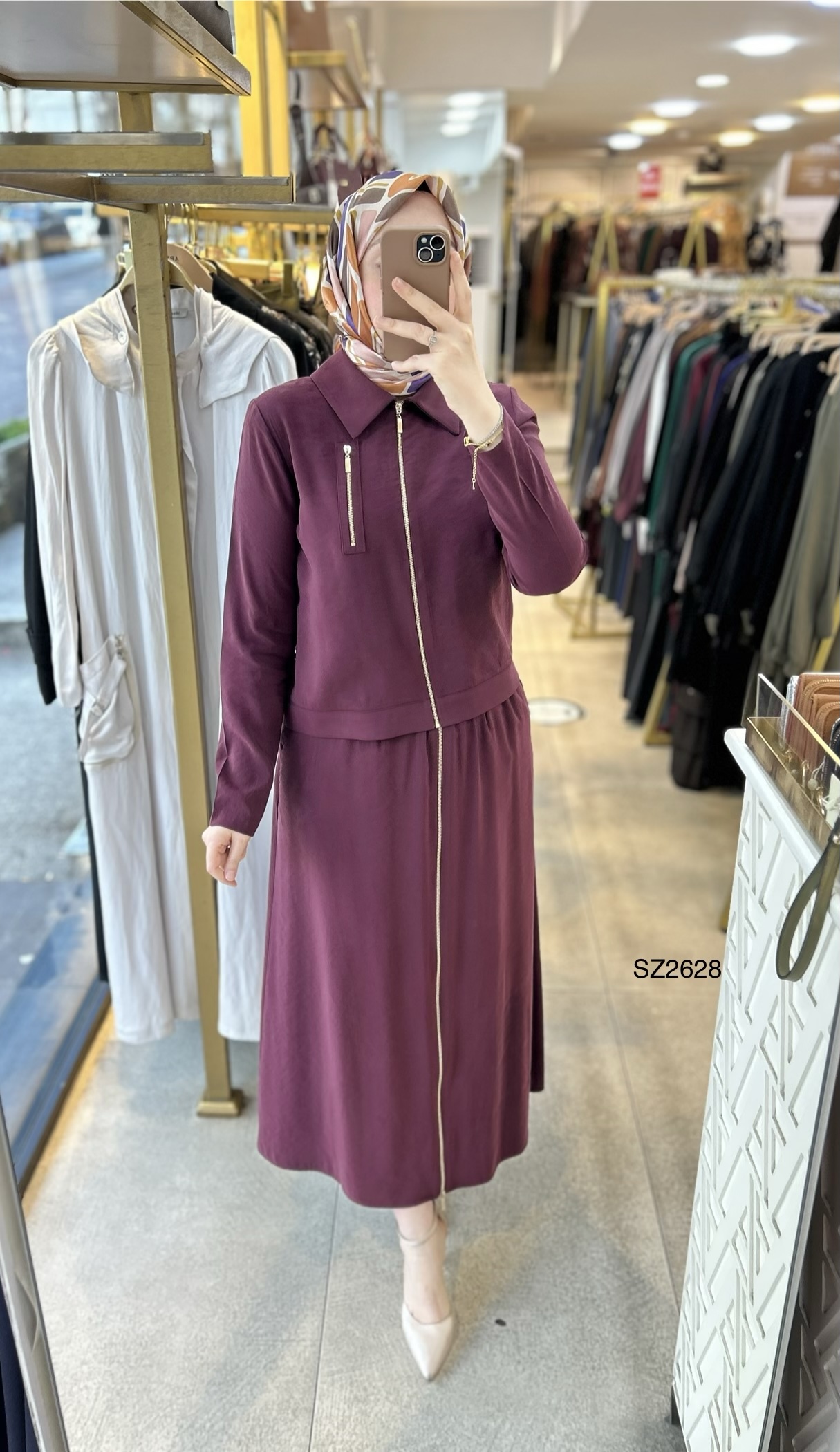 SZ2628 Fermuar Detaylı Etekli Takım - Görsel 16
