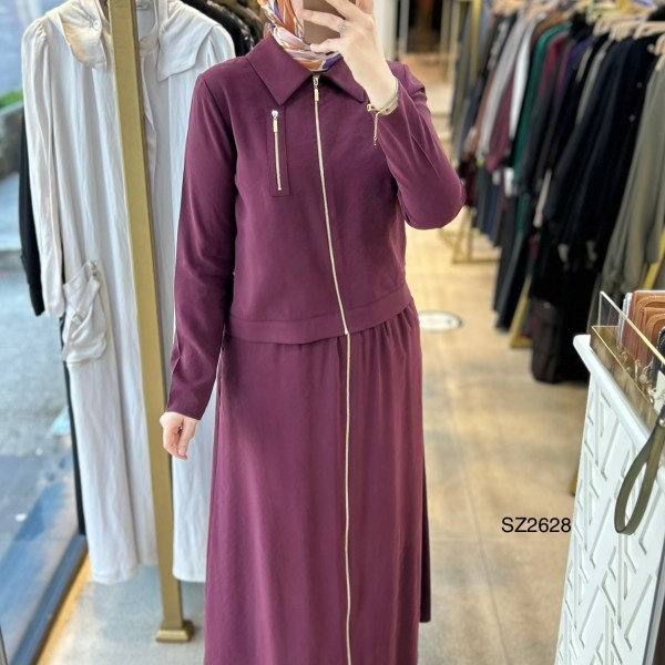 SZ2628 Fermuar Detaylı Etekli Takım - Görsel 13