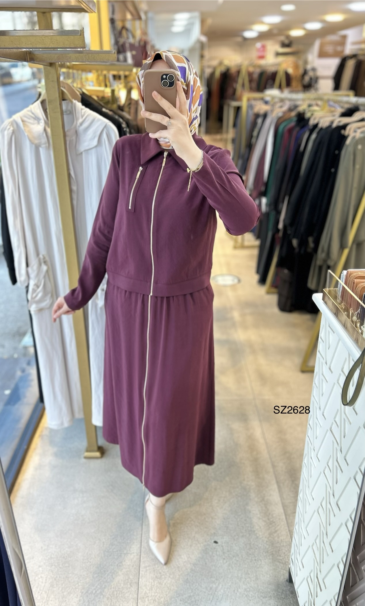 SZ2628 Fermuar Detaylı Etekli Takım - Görsel 15