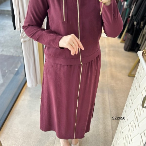 SZ2628 Fermuar Detaylı Etekli Takım - Görsel 12