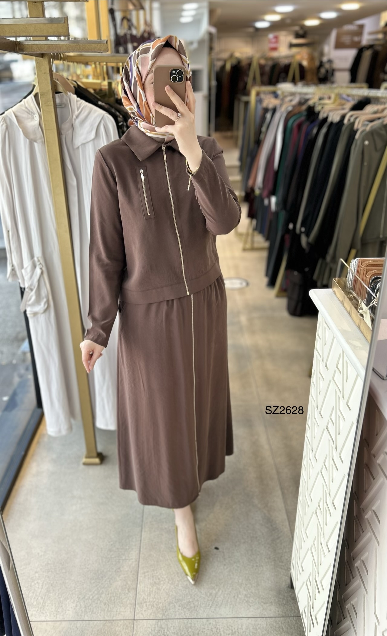 SZ2628 Fermuar Detaylı Etekli Takım - Görsel 11