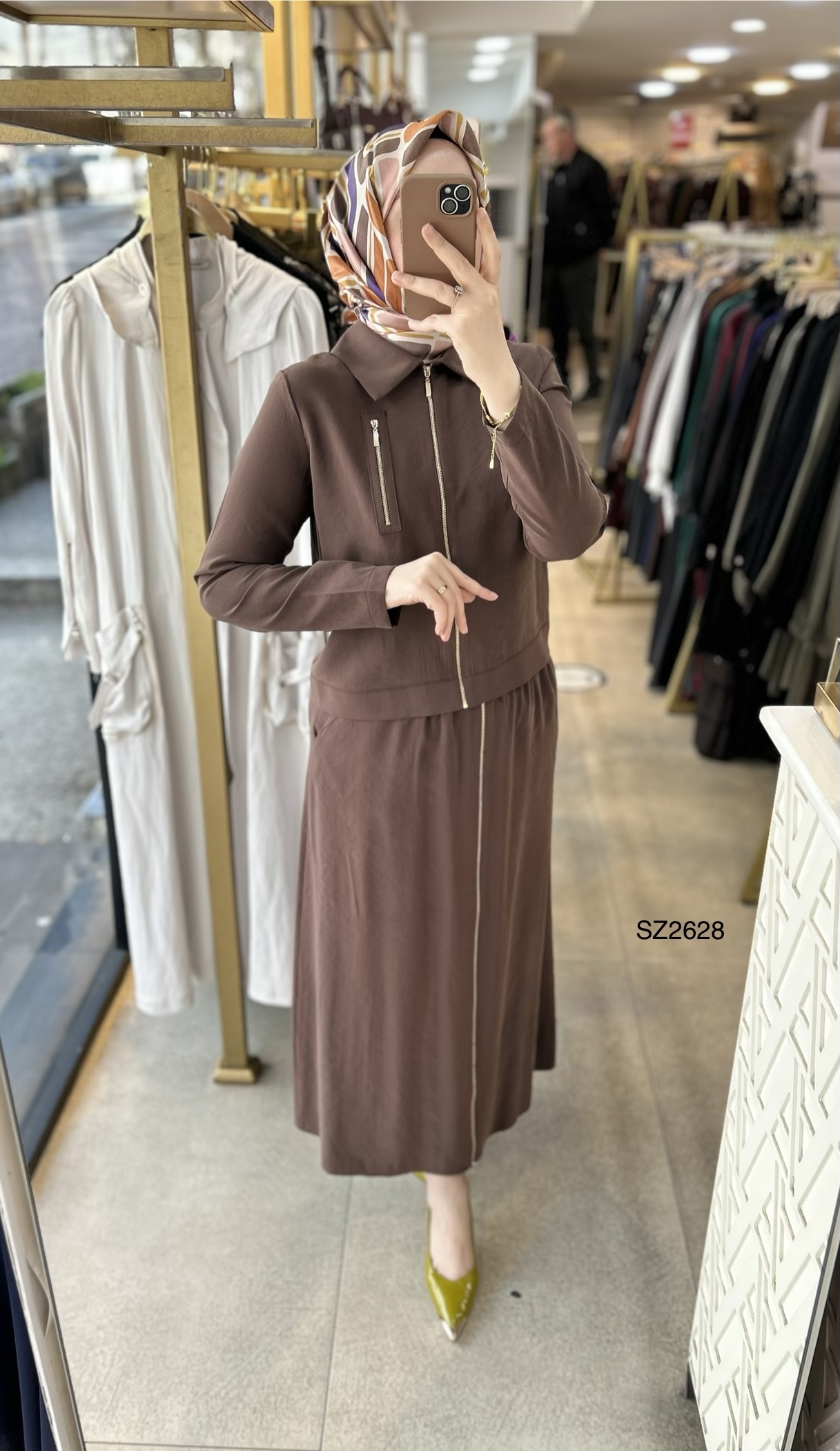SZ2628 Fermuar Detaylı Etekli Takım - Görsel 19