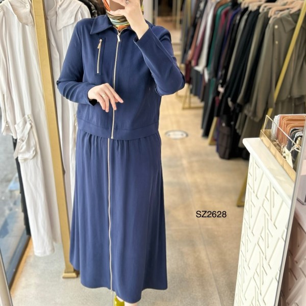 SZ2628 Fermuar Detaylı Etekli Takım - Görsel 4