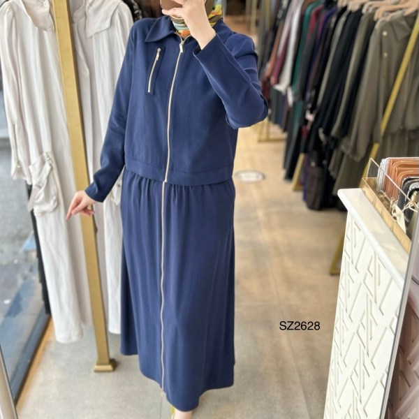 SZ2628 Fermuar Detaylı Etekli Takım - Görsel 2