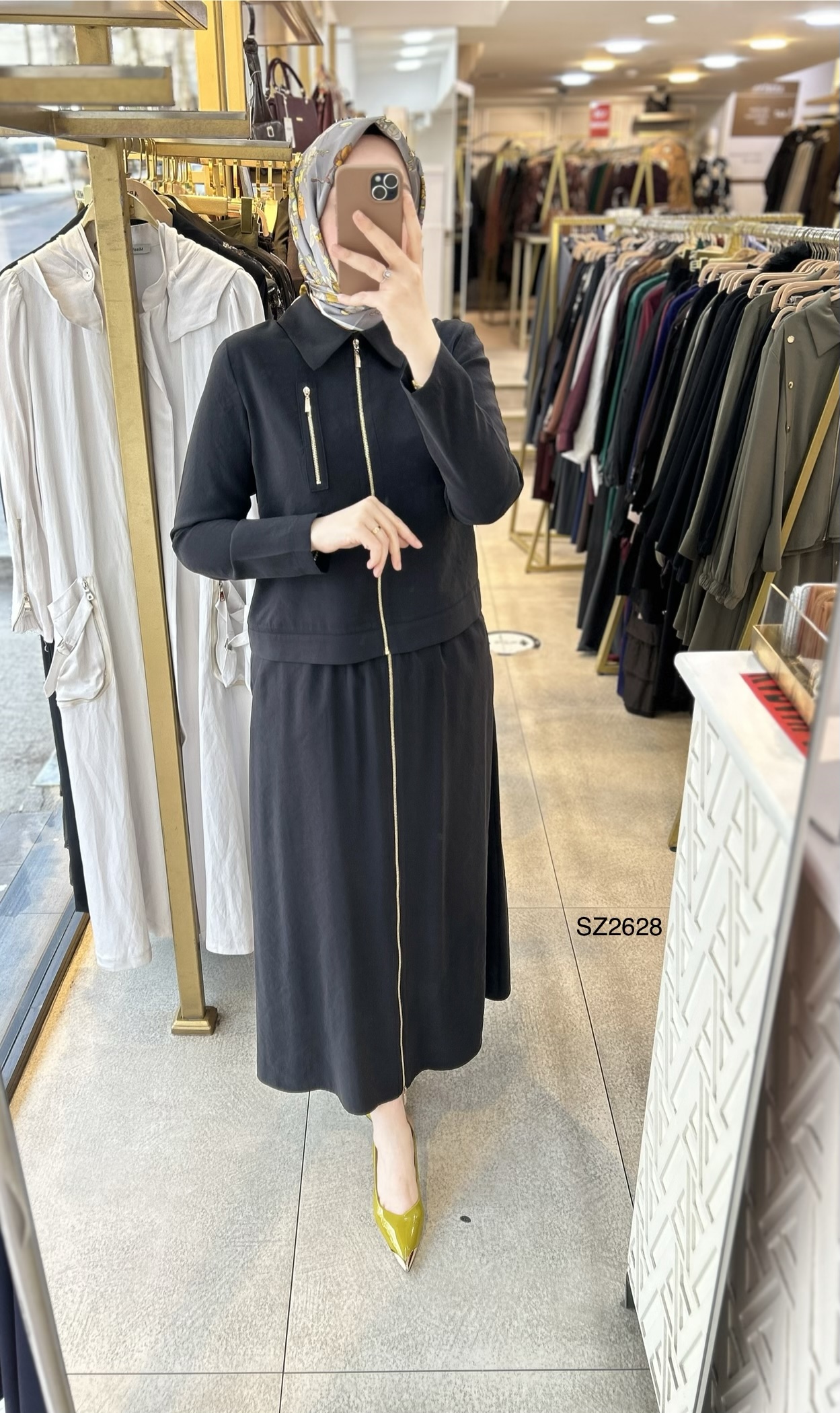 SZ2628 Fermuar Detaylı Etekli Takım - Görsel 23