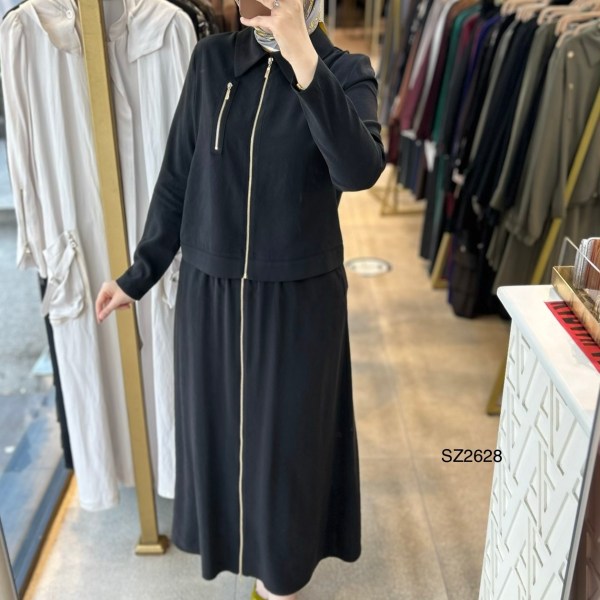 SZ2628 Fermuar Detaylı Etekli Takım - Görsel 5