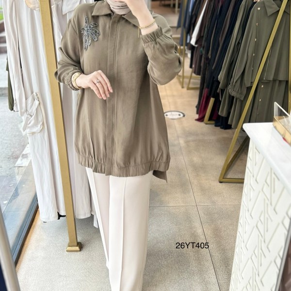 26YT405 Armine Trend Çiçekli Tunik - Görsel 31