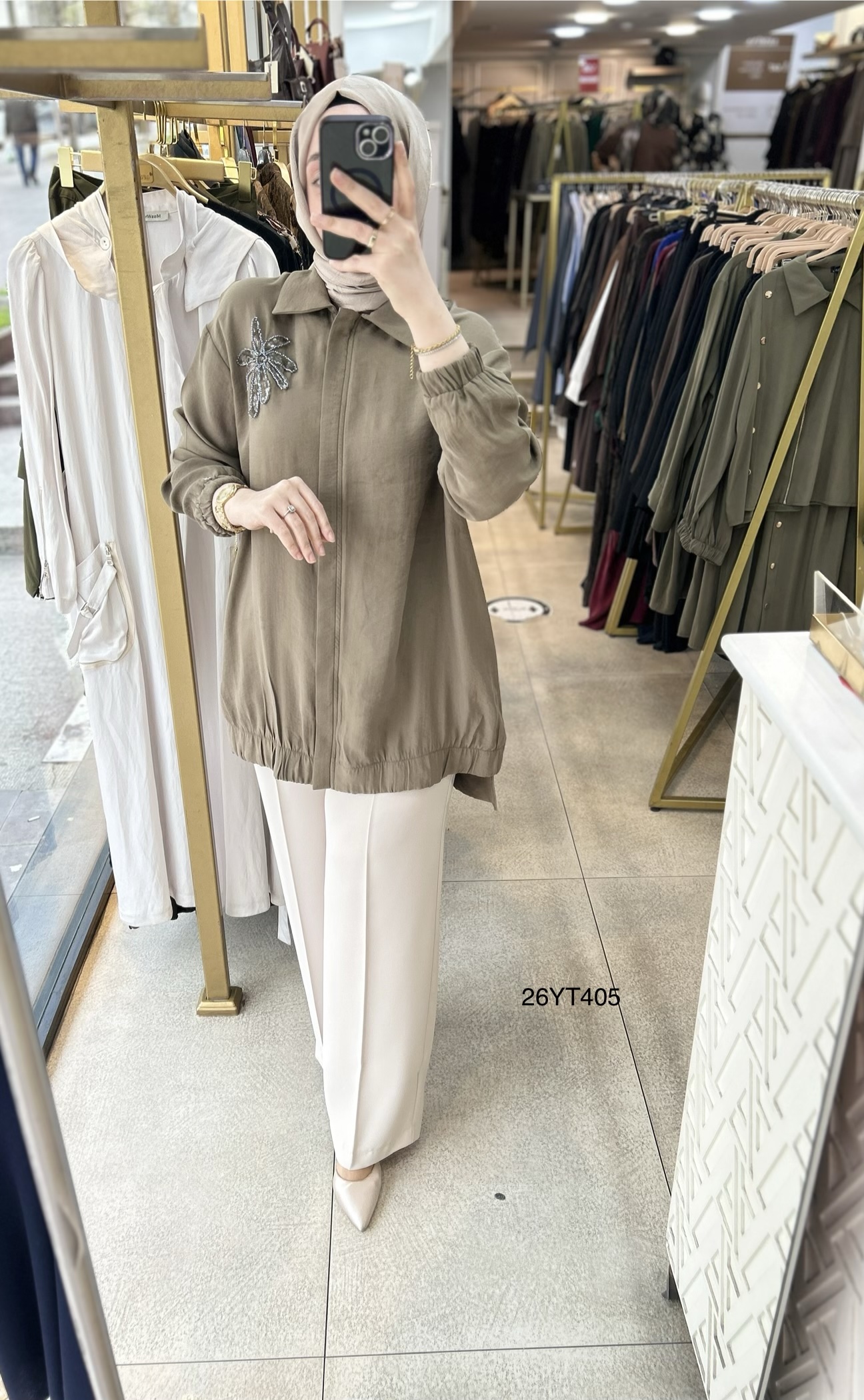 26YT405 Armine Trend Çiçekli Tunik - Görsel 31