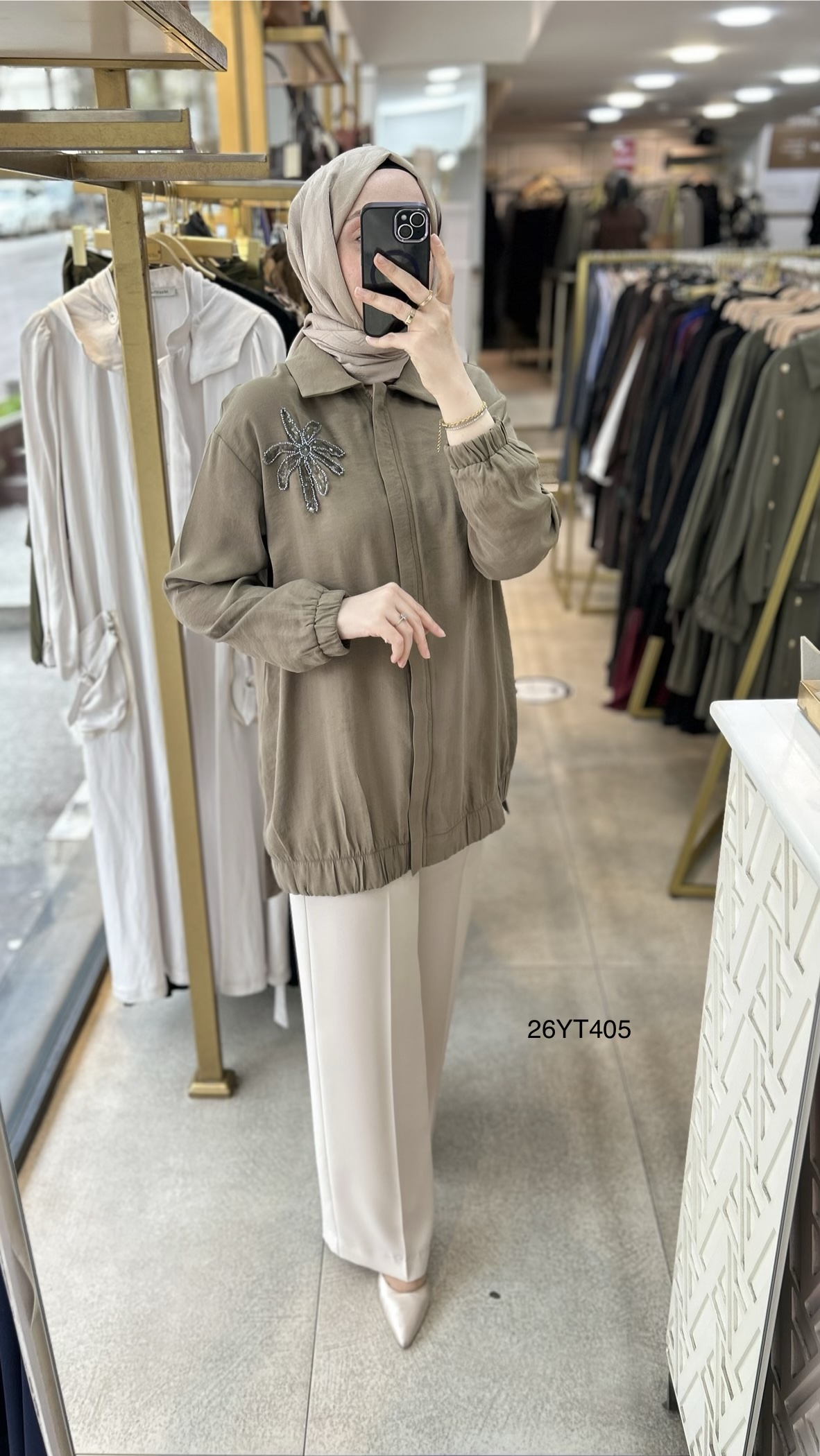 26YT405 Armine Trend Çiçekli Tunik - Görsel 30