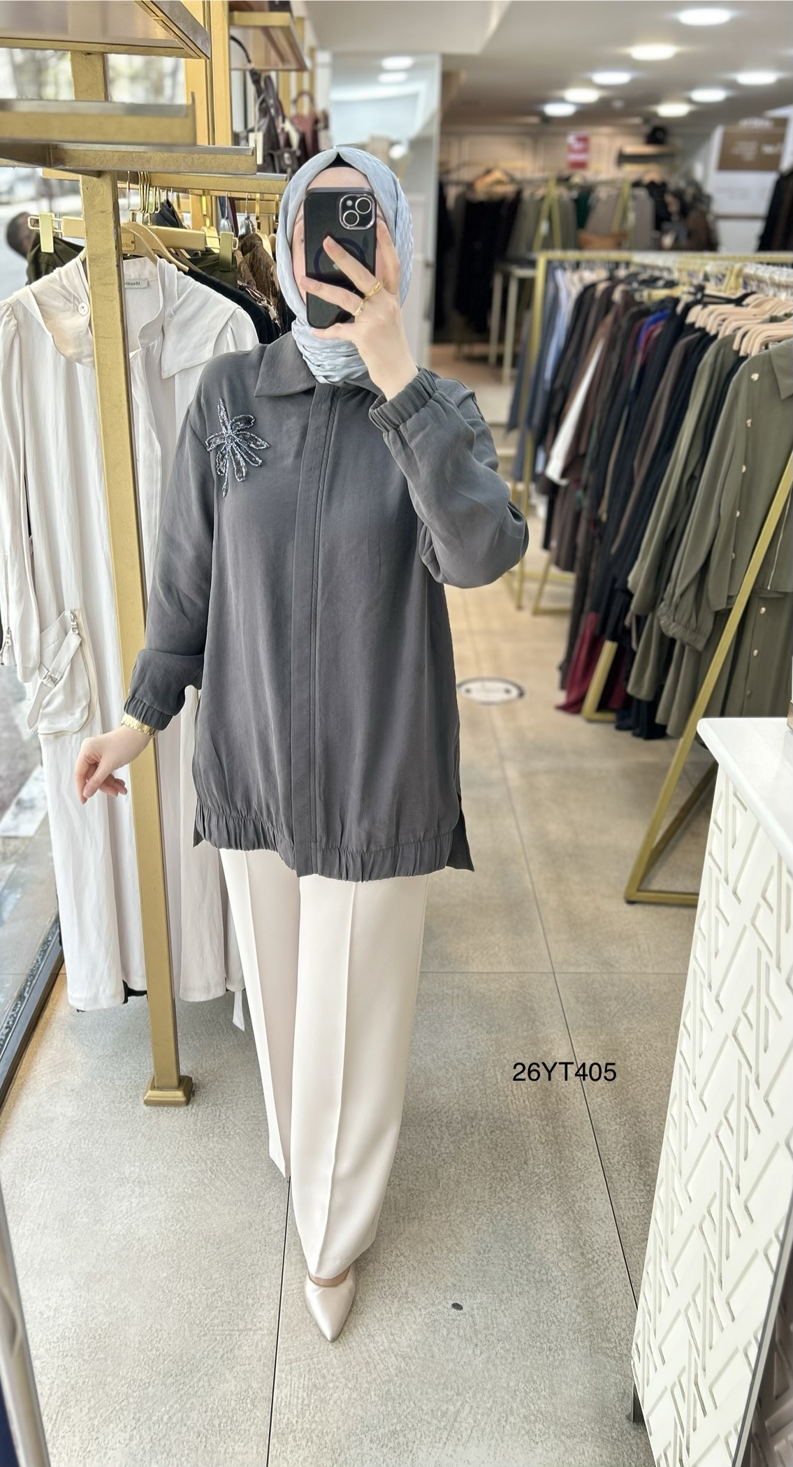 26YT405 Armine Trend Çiçekli Tunik - Görsel 27