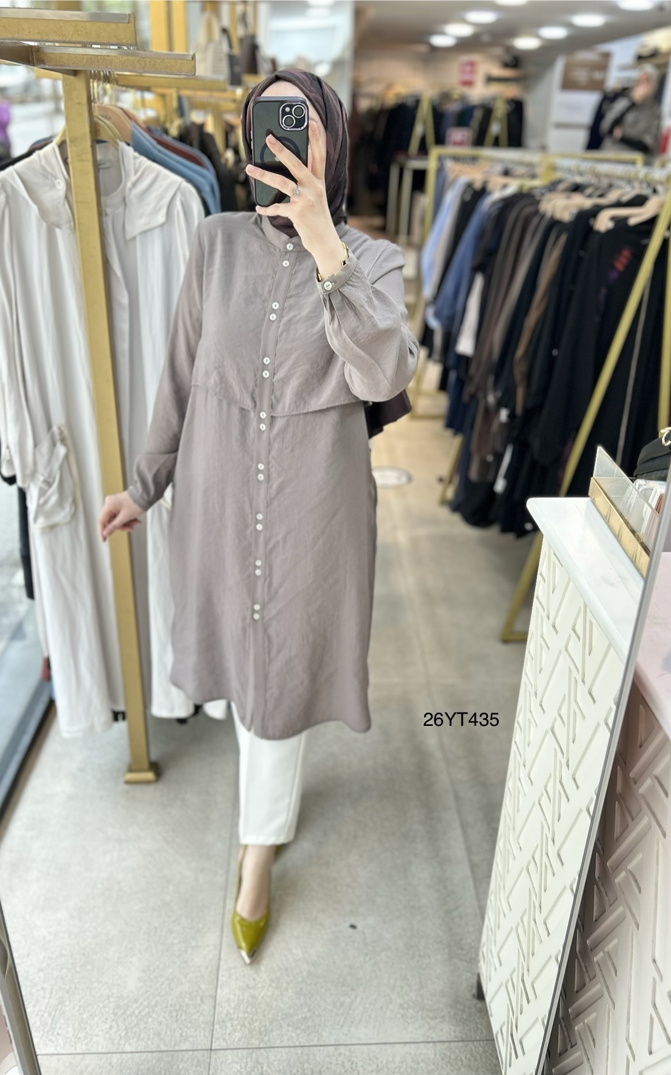 26YT435 Boydan Düğmeli Tunik