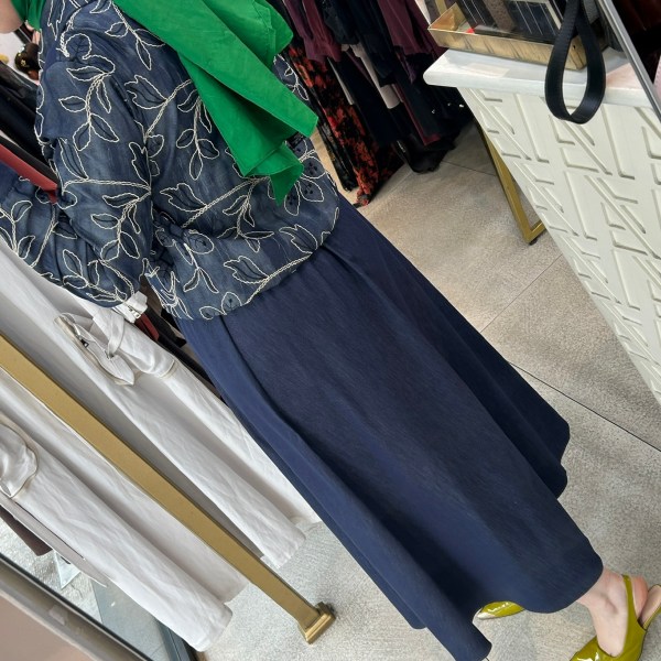 3040 Çiçek Desenli Tencel Kot Kumaş Takım - Görsel 3