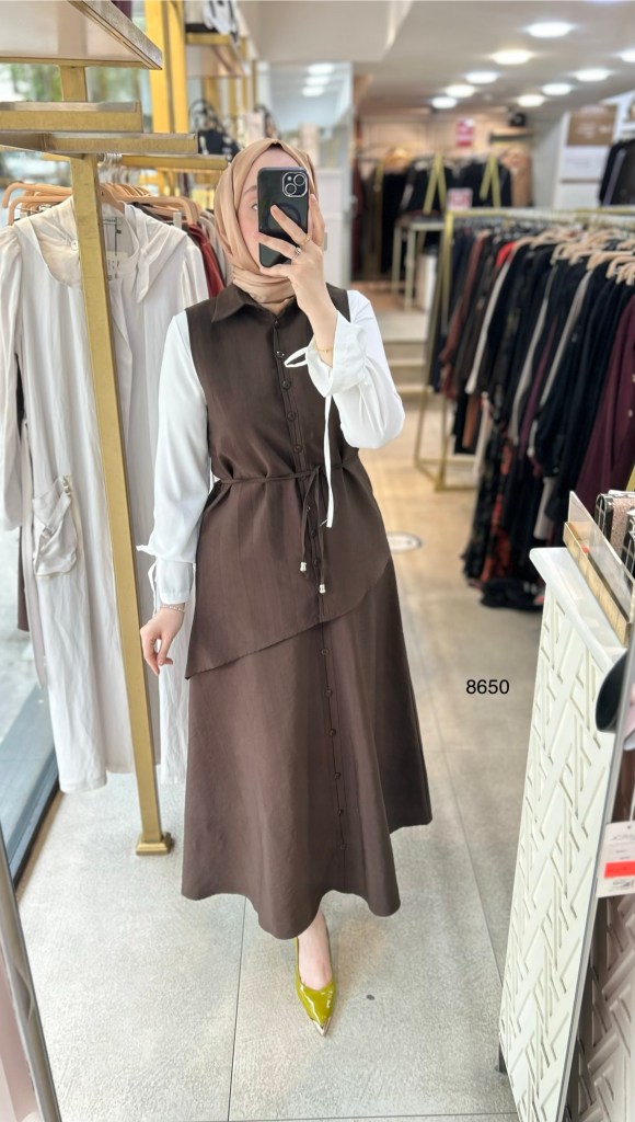 8650 Asimetrik Kesim Üçlü Takım