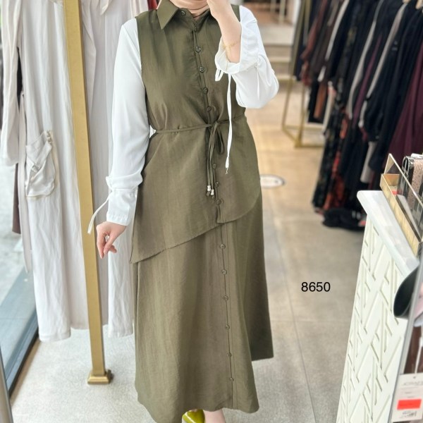 8650 Asimetrik Kesim Üçlü Takım - Görsel 2