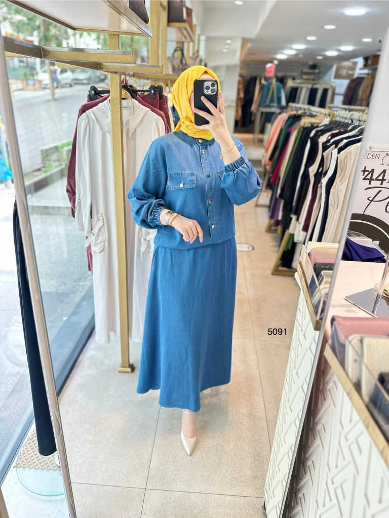 5091 Cep Detaylı Tencel Kumaş Kot Takım