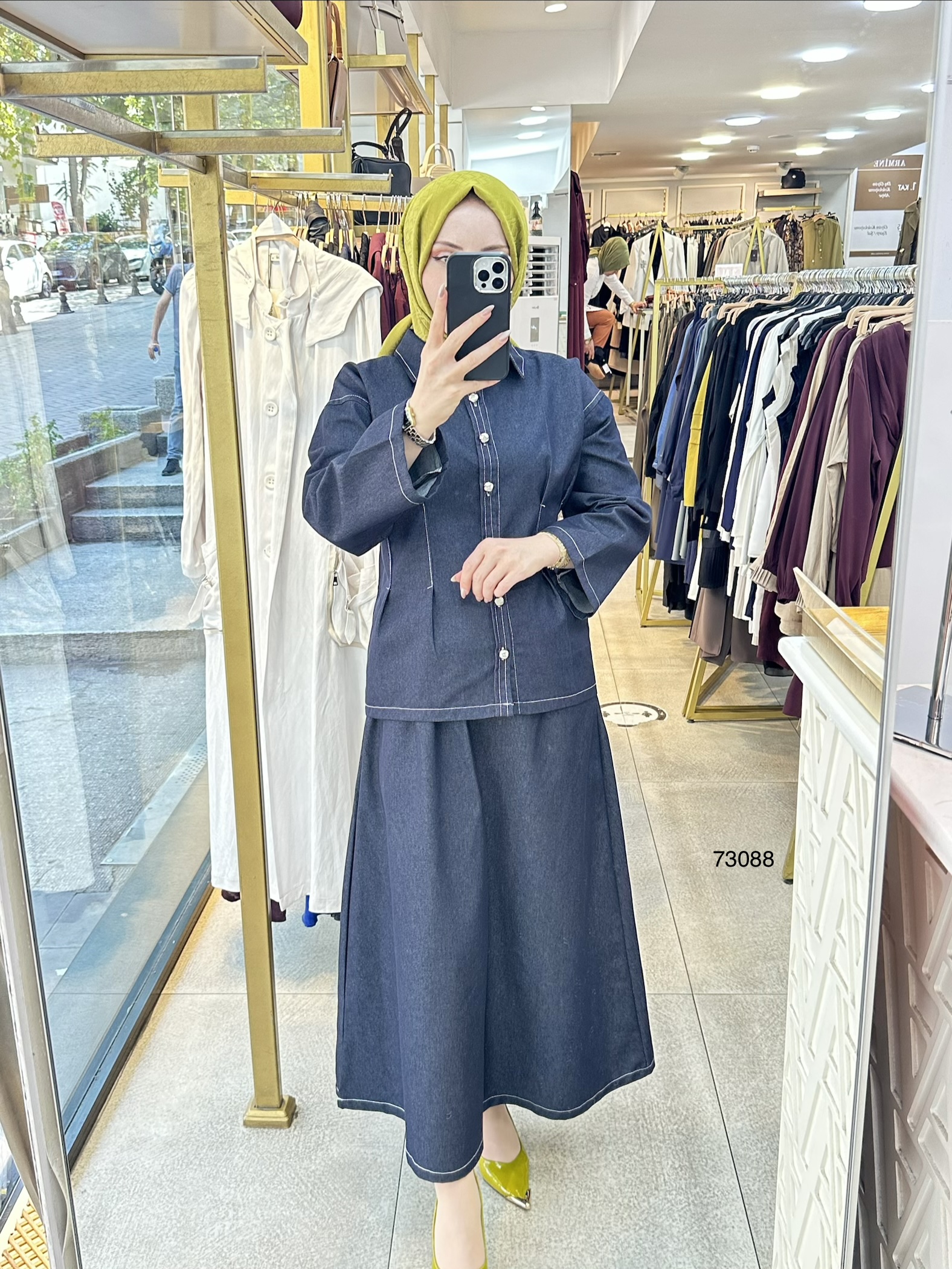 73088 Tencel Kumaş Kot Takım - Görsel 3