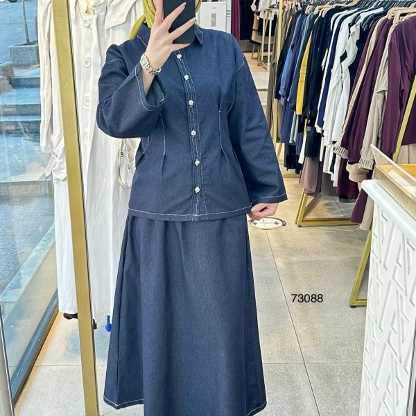 73088 Tencel Kumaş Kot Takım - Görsel 4