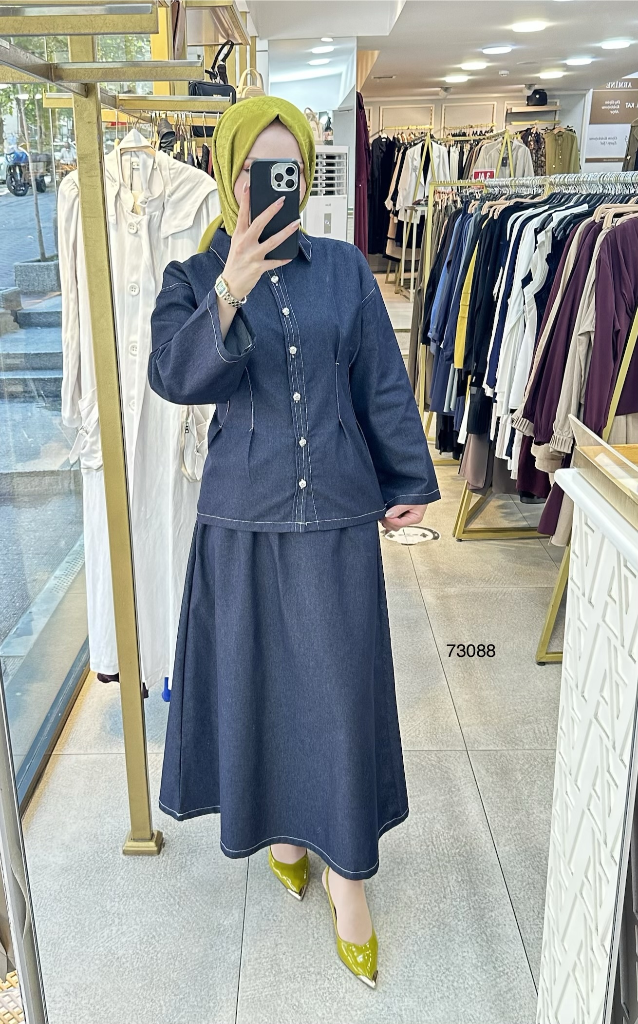 73088 Tencel Kumaş Kot Takım - Görsel 4