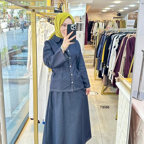 73088 Tencel Kumaş Kot Takım - Görsel 5