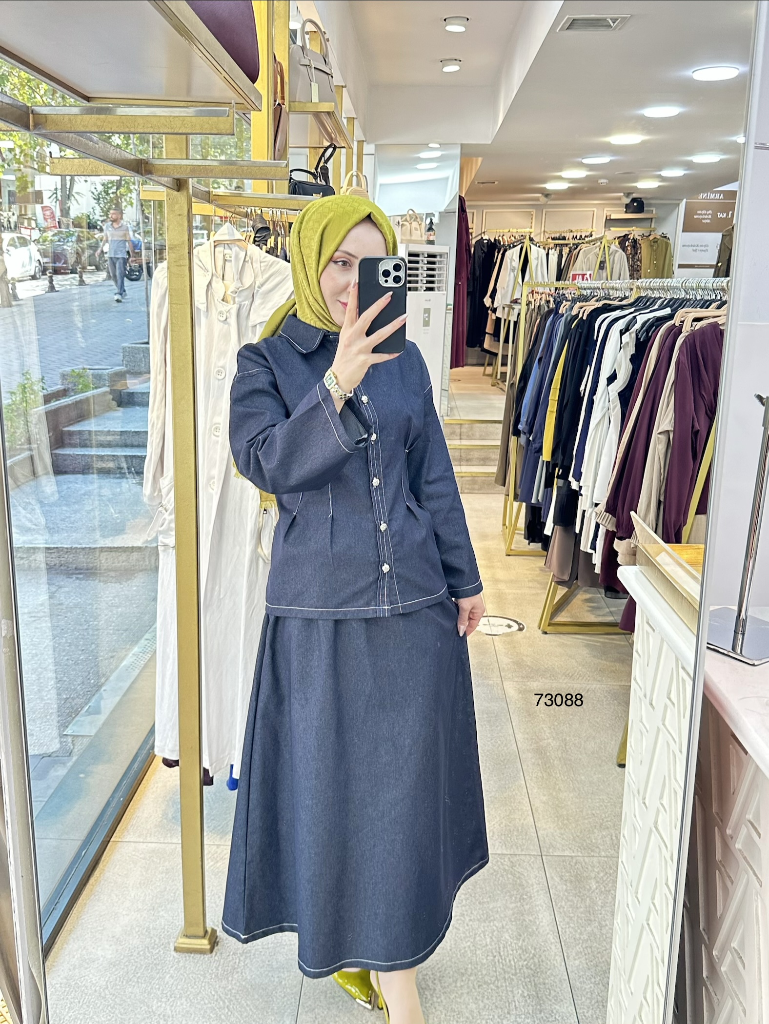 73088 Tencel Kumaş Kot Takım - Görsel 5