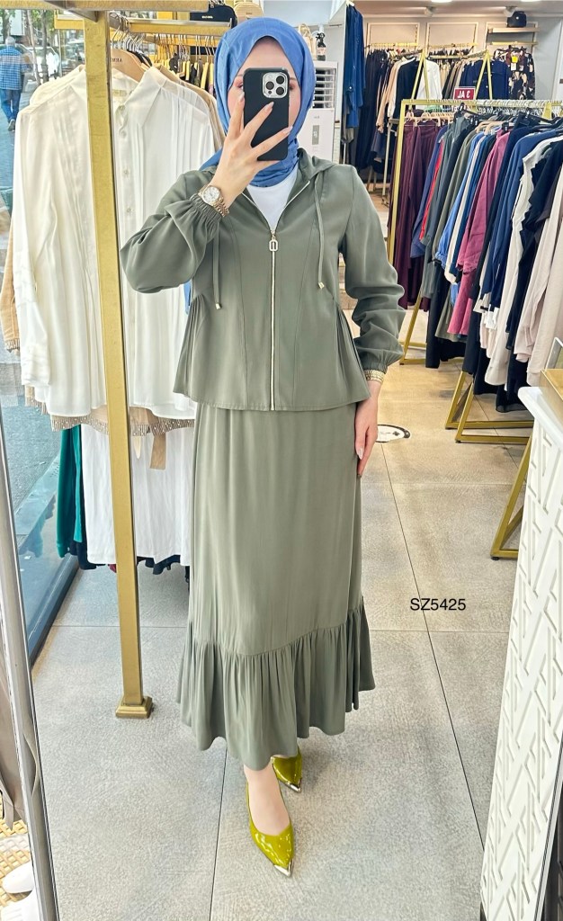 SZ5425 Selma Zaferoğlu Fermuar Detaylı