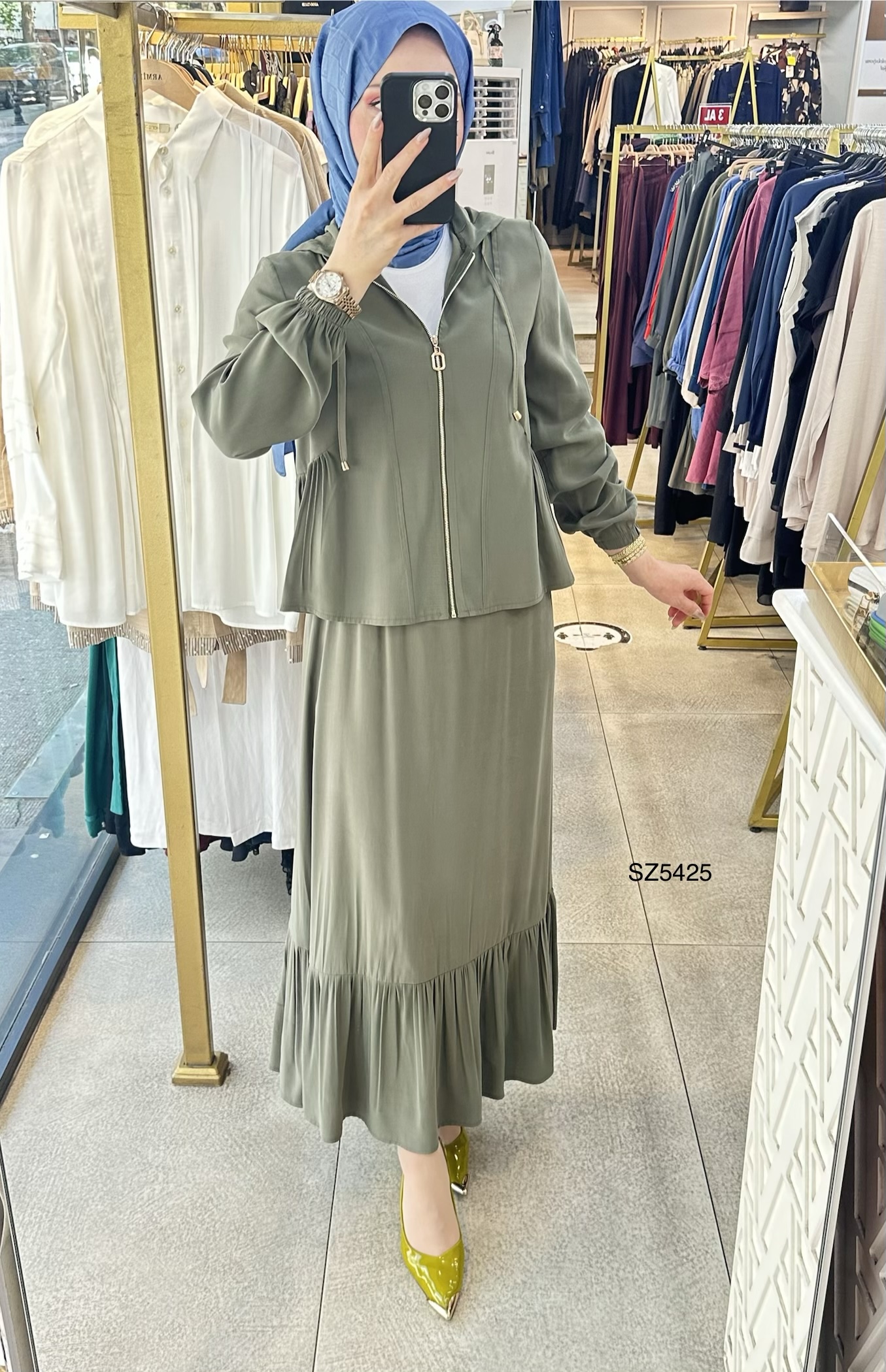 SZ5425 Selma Zaferoğlu Fermuar Detaylı - Görsel 8