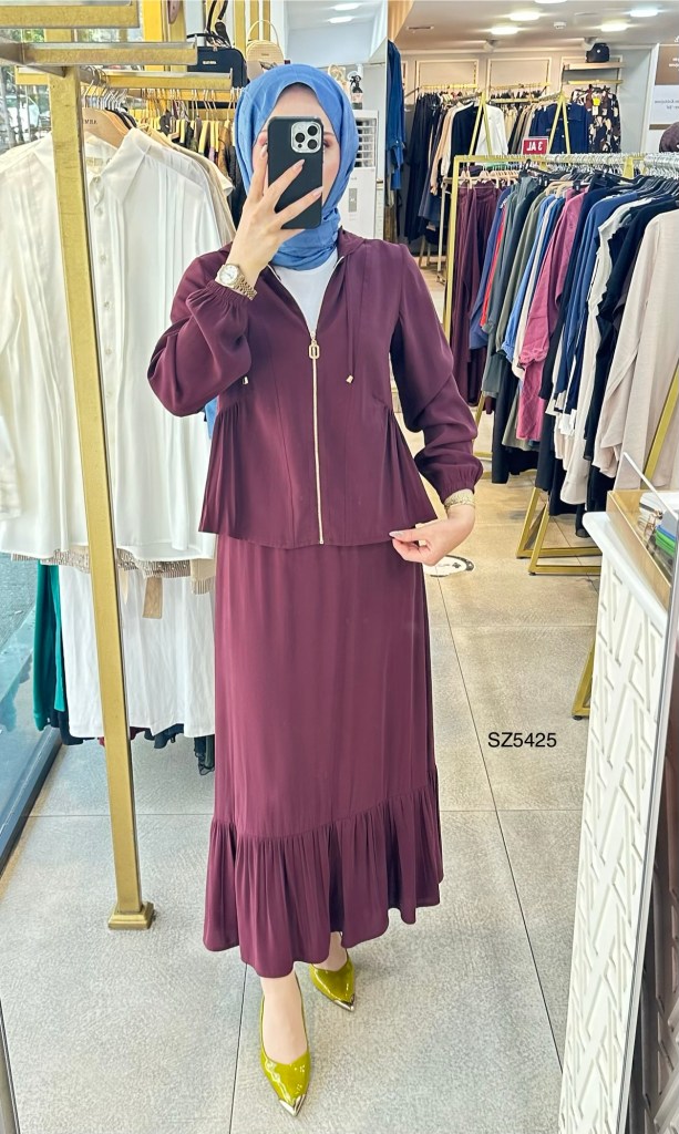 SZ5425 Selma Zaferoğlu Fermuar Detaylı