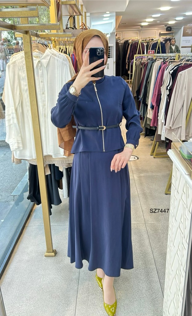 Selma Zaferoğlu SZ7447 Belden Kemerli Takım