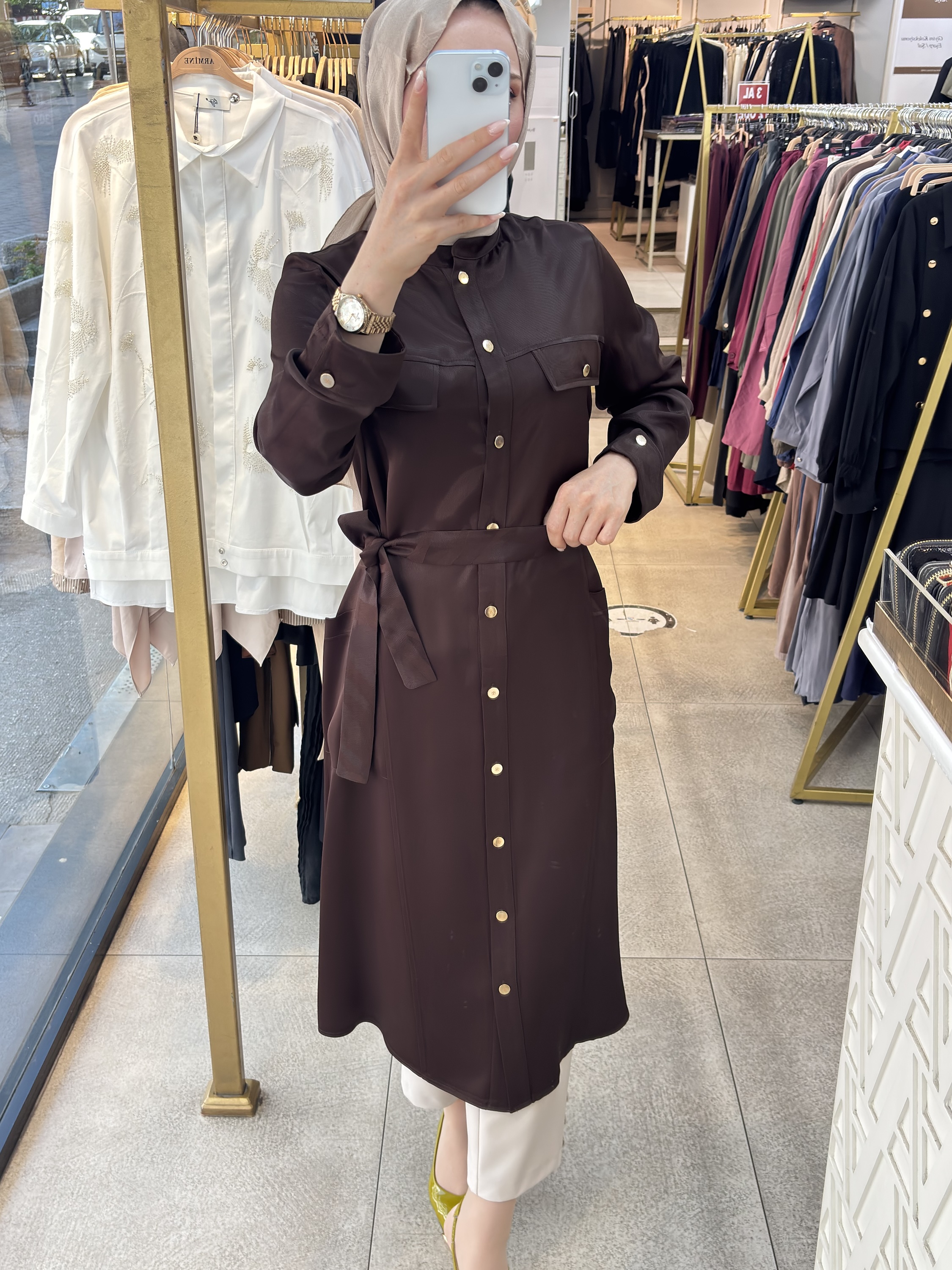 Selma Zaferoğlu SZ2693 Belden Kuşaklı Kap - Görsel 3